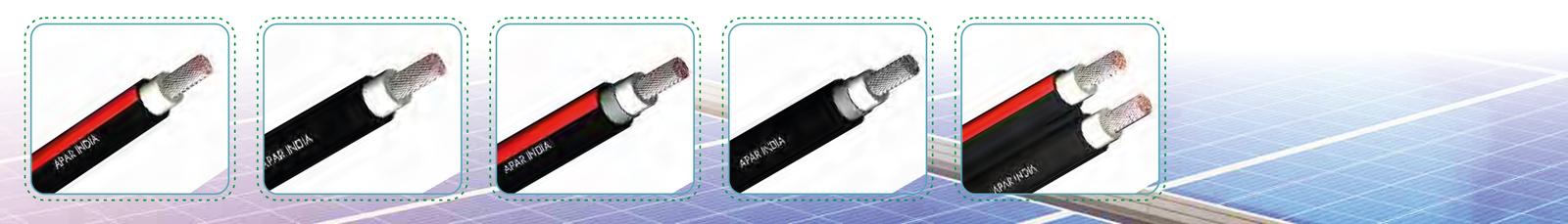 Solar DC Cable Range from the APAR product brochure